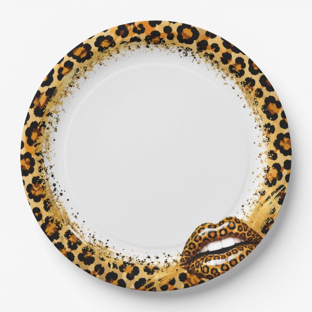Leopard Print Paper Plates - Custom  (Front)