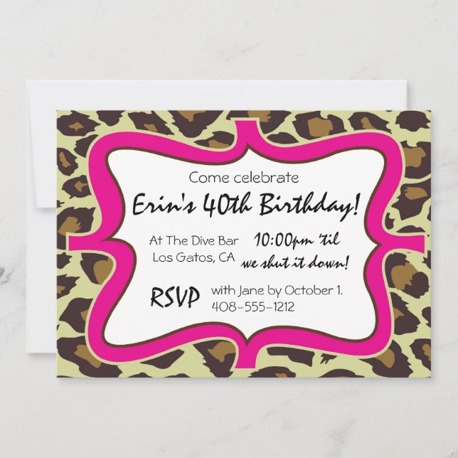 Leopard Print Party Invitation (Front)