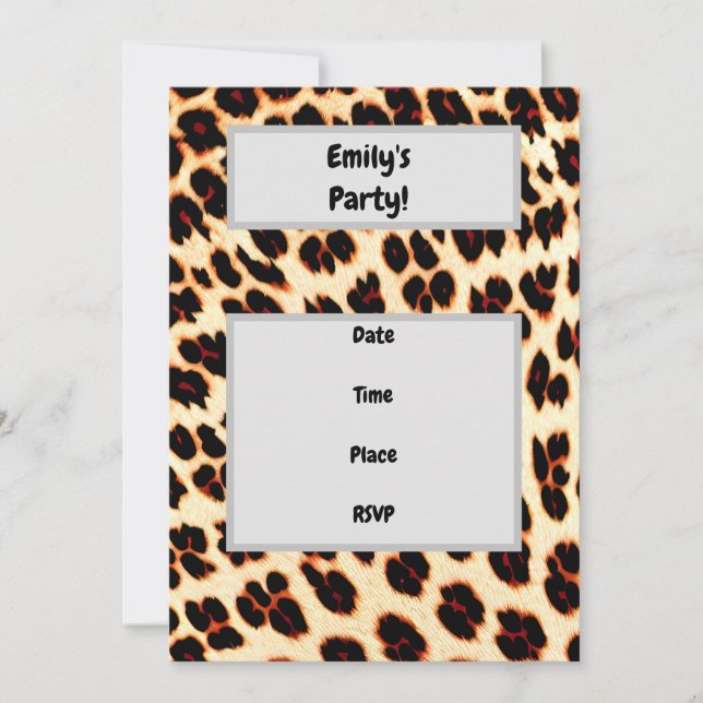 Leopard Print Party Invitation (Front)