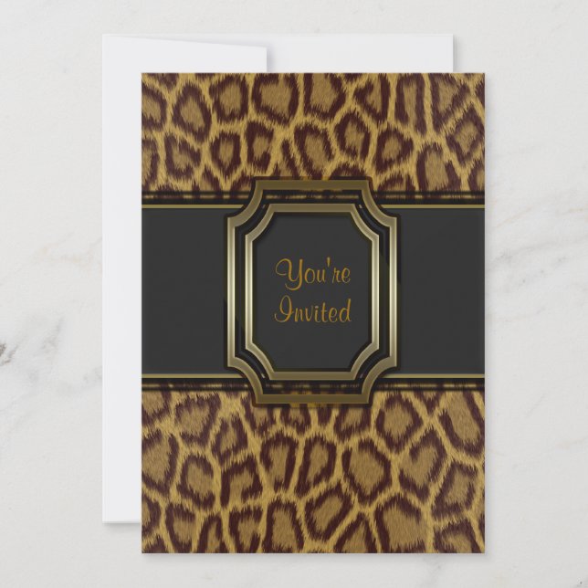 Leopard Print Party Invitation Template (Front)