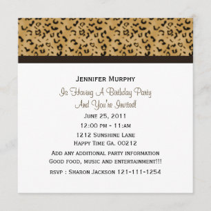 Leopard Print Party Invitations