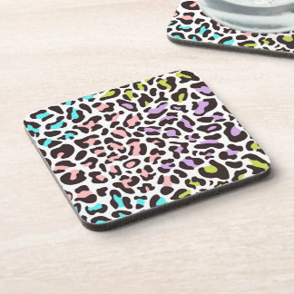 Leopard print pastel coaster