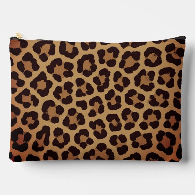 Leopard Print Pattern Accessory Pouch (Front)