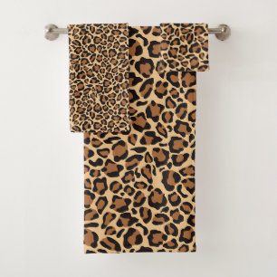 Leopard Print Pattern Bath Towel Set