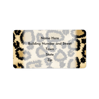 Leopard Print Pattern, Brown and Black. Label