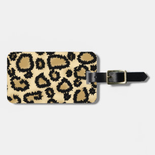 Leopard Print Pattern, Brown and Black. Luggage Tag