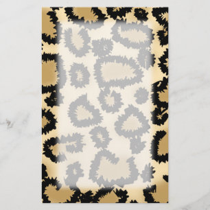 Leopard Print Pattern, Brown and Black. Stationery