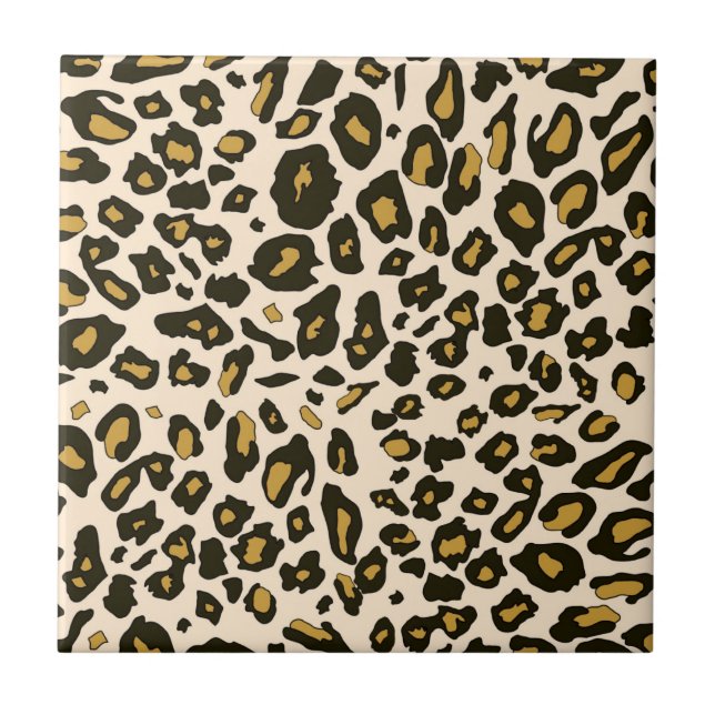 Leopard print pattern ceramic tile (Front)