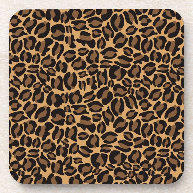 Leopard Print Pattern Classic Jungle Coaster (Front)