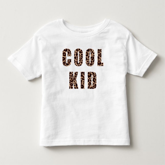 Leopard Print Pattern Cool Kid Matching Toddler T-Shirt (Front)