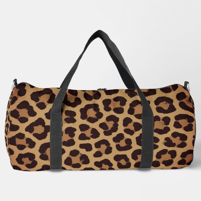 Leopard Print Pattern Duffle Bag (Front)