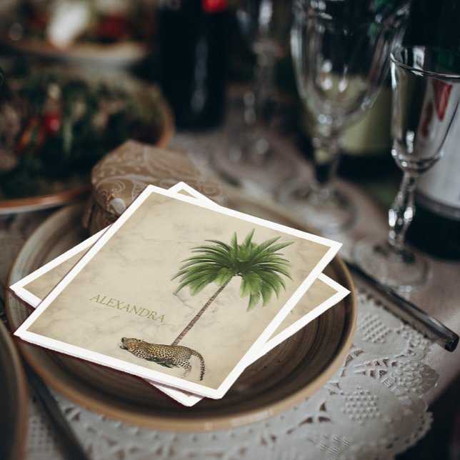 Leopard Print Pattern Elegant Palm Personal Napkin (Creator Uploaded)