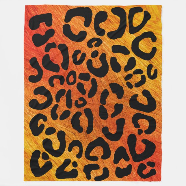 Leopard Print Pattern Fleece Blanket (Front)
