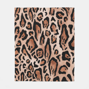 Leopard print pattern fleece blanket