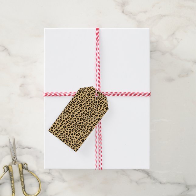 Leopard Print Pattern Gift Tags (With Twine)
