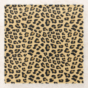 Leopard Print Pattern Glass Coaster