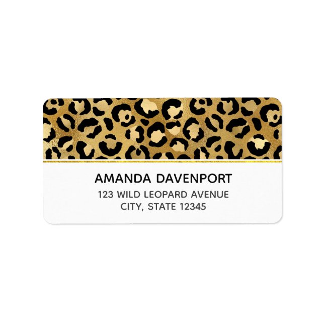 Leopard Print Pattern in Gold and Black Label (Front)