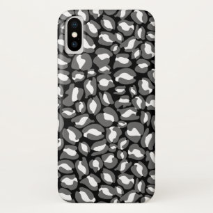 Leopard Print Pattern Jungle monochrome iPhone X Case