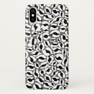 Leopard Print Pattern Jungle monochrome iPhone X Case