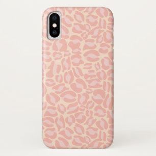 Leopard Print Pattern Jungle Pink Peach iPhone X Case