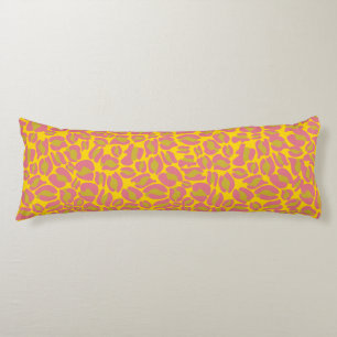 Leopard Print Pattern Jungle Yellow Pink Bright Body Cushion