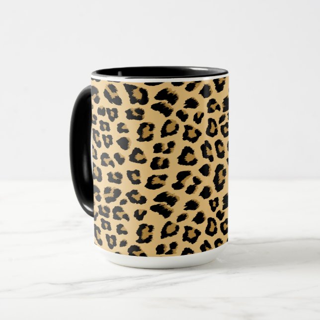 Leopard Print Pattern Mug (Front Left)