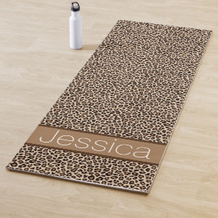 Leopard Print Pattern Personalised Yoga Mat