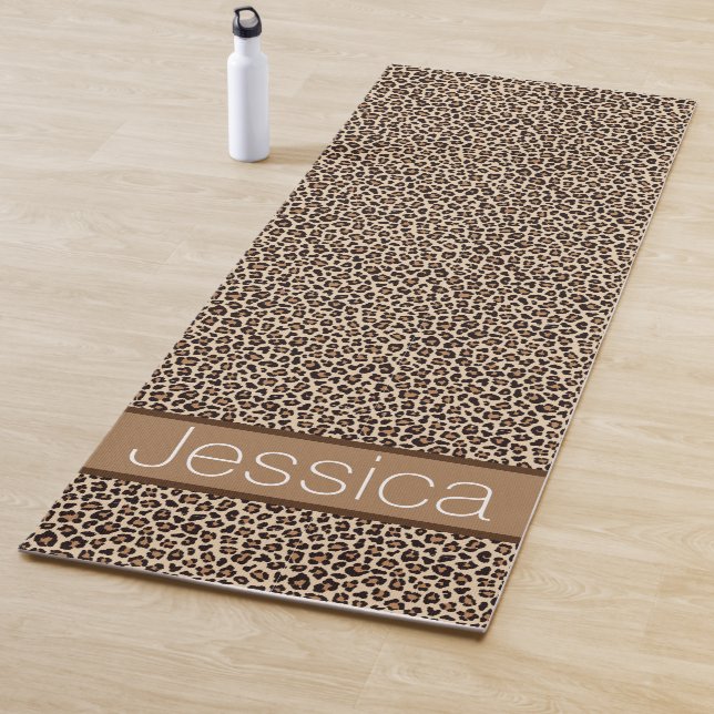Leopard Print Pattern Personalised Yoga Mat (In Situ)