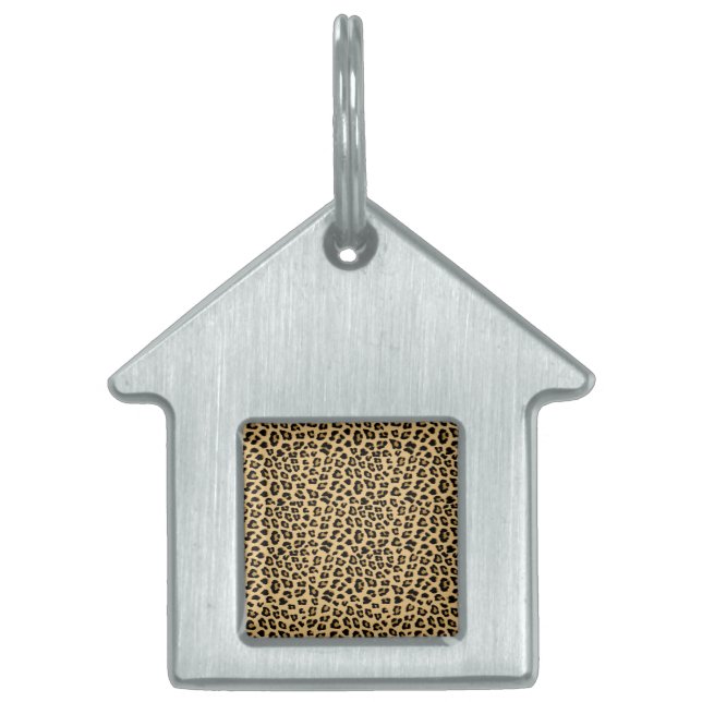 Leopard Print Pattern Pet ID Tag (Front)