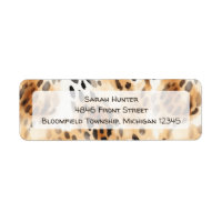 Leopard print pattern safari animal return address