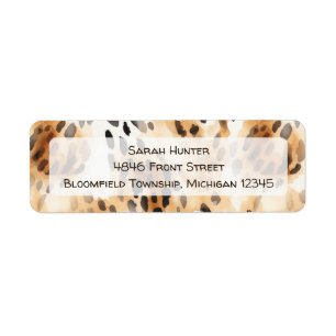 Leopard print pattern safari animal return address label