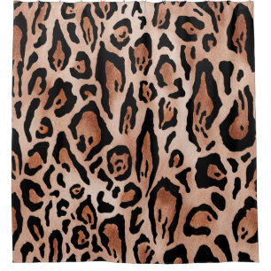 Leopard print pattern shower curtain