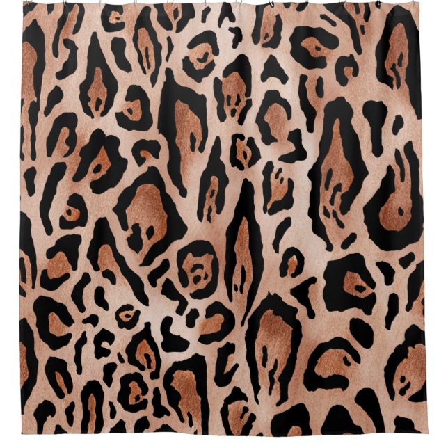 Leopard print pattern shower curtain (Front)