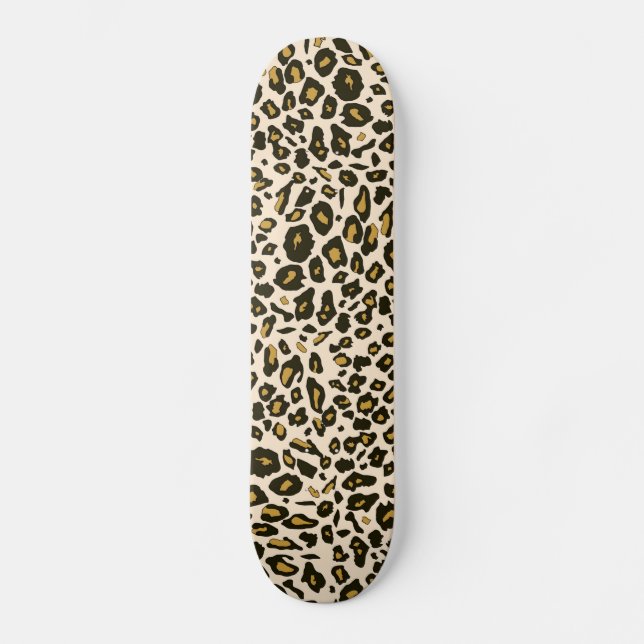 Leopard print pattern skateboard (Front)