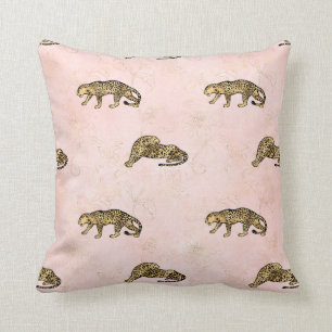 Leopard Print Pattern Soft Pink Cushion