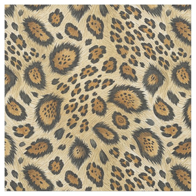 Leopard Print Pattern – Wild Animal Skin Design Fabric (Close Up)