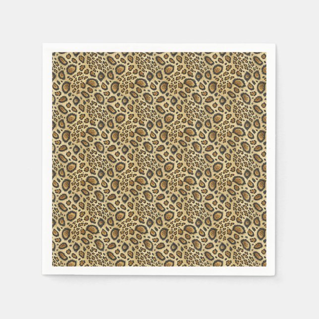 Leopard Print Pattern – Wild Animal Skin Design Napkin (Front)