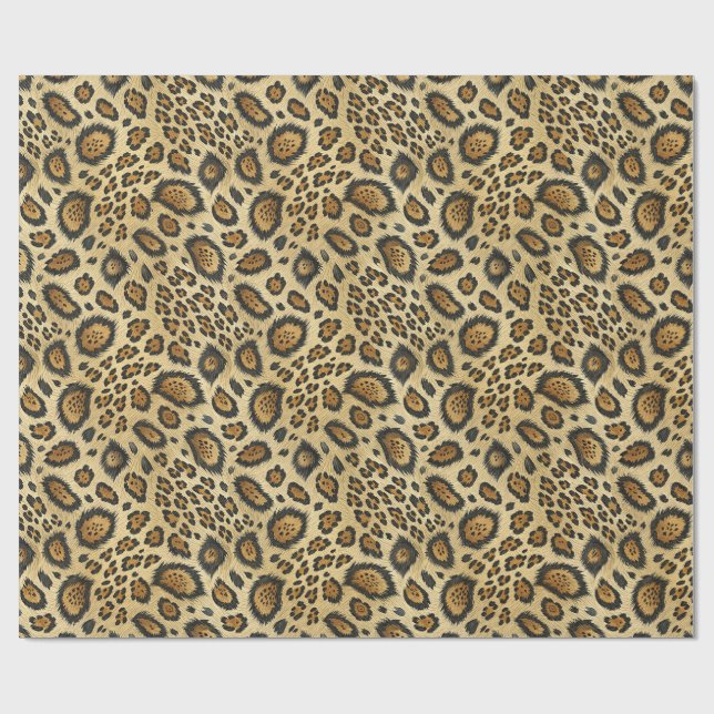 Leopard Print Pattern – Wild Animal Skin Design Wrapping Paper (Flat)
