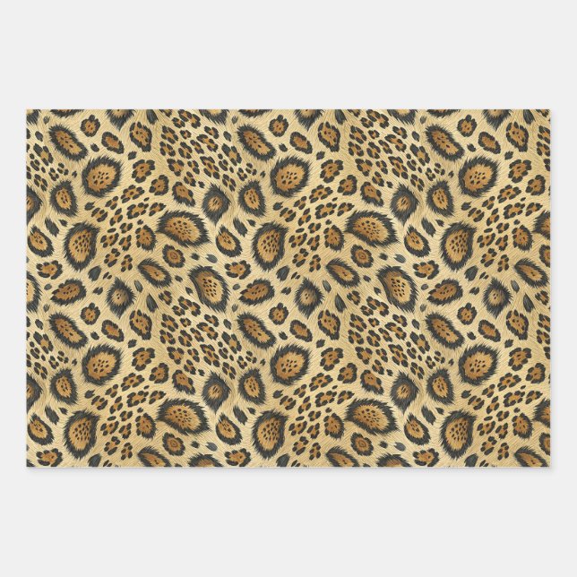 Leopard Print Pattern – Wild Animal Skin Design Wrapping Paper Sheet (Front)