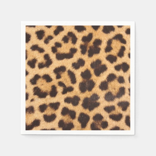 Leopard Print Patterned Picnic or Party Napkins (Front)