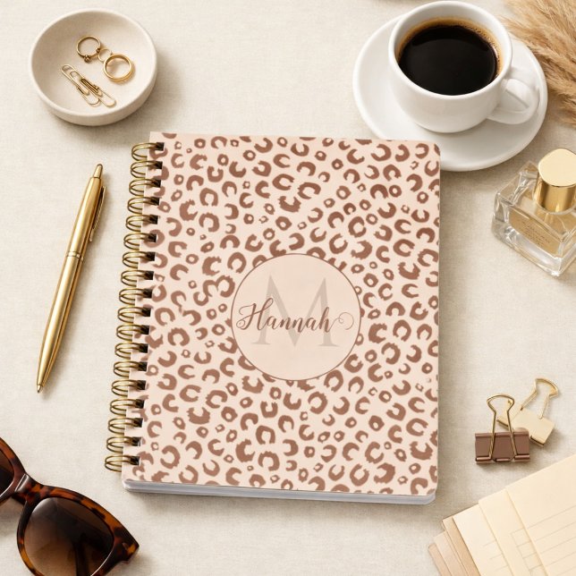 Leopard Print Personalised Aesthetic Custom Name Notebook (Creator Uploaded)