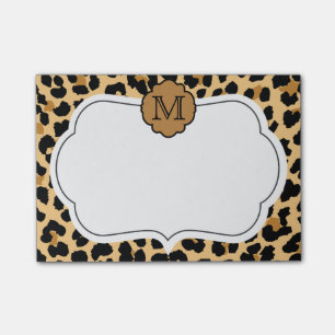 Leopard Print Personalised Monogram Post-It Notes