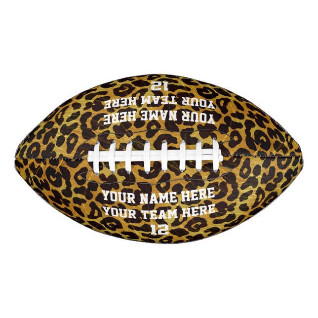 Leopard Print Personalised Name Team Number Sports Football (Front)
