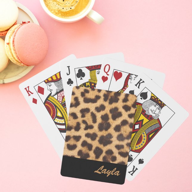Leopard Print Personalised Playing Cards (Creator Uploaded)