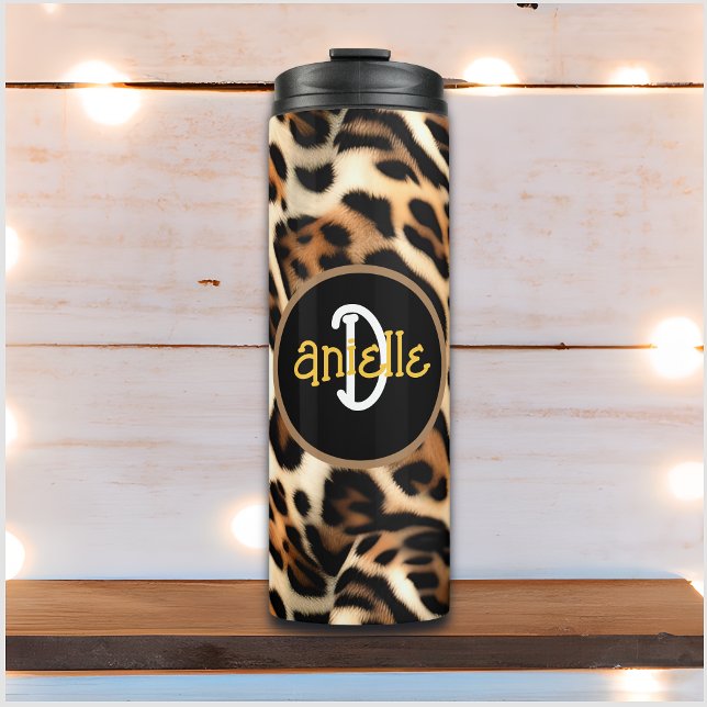 Leopard Print Personalised Thermal Tumbler (Creator Uploaded)