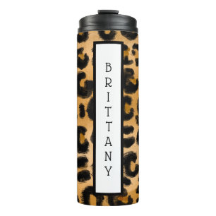 Leopard Print personalised Thermal Tumbler