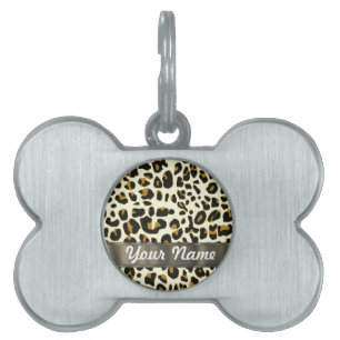 leopard print pet ID tag