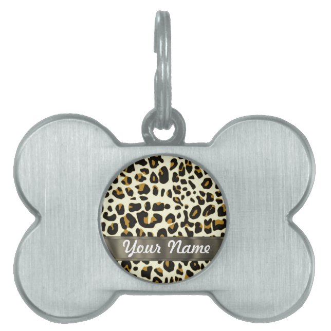 leopard print pet ID tag (Front)