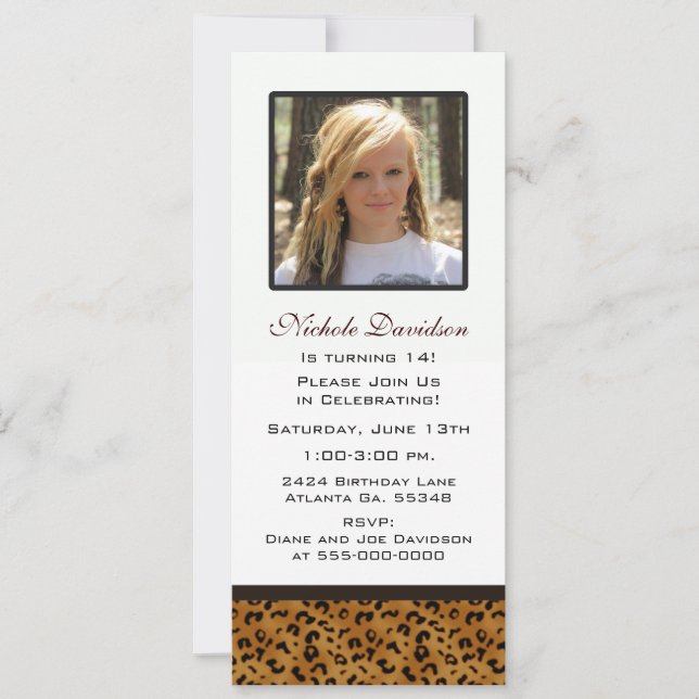 Leopard Print: Picture Party Invitation (Front)