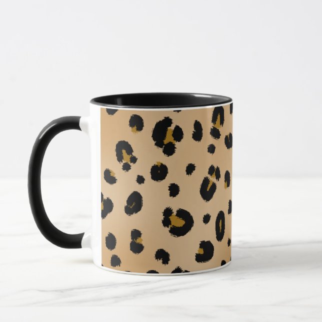 Leopard Print Pink Apple Teacher Mug (Left)